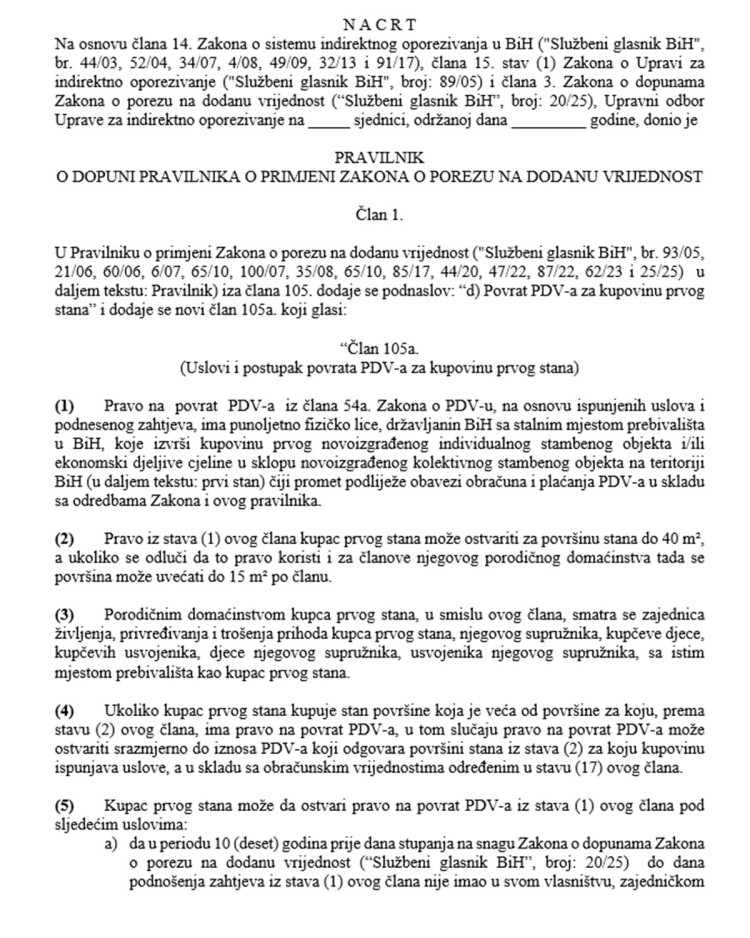 povrat PDV pravilnik 01