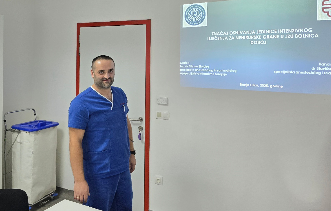 Doboj: Dr Slaviša Ćelić postao prvi supspecijalista intenzivne medicine u dobojskoj bolnici