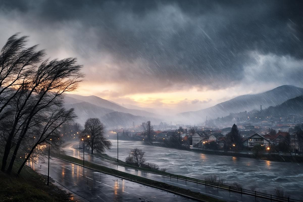 VRIJEME: Jak južni vjetar, obilna kiša na jugu, popodne zahlađenje