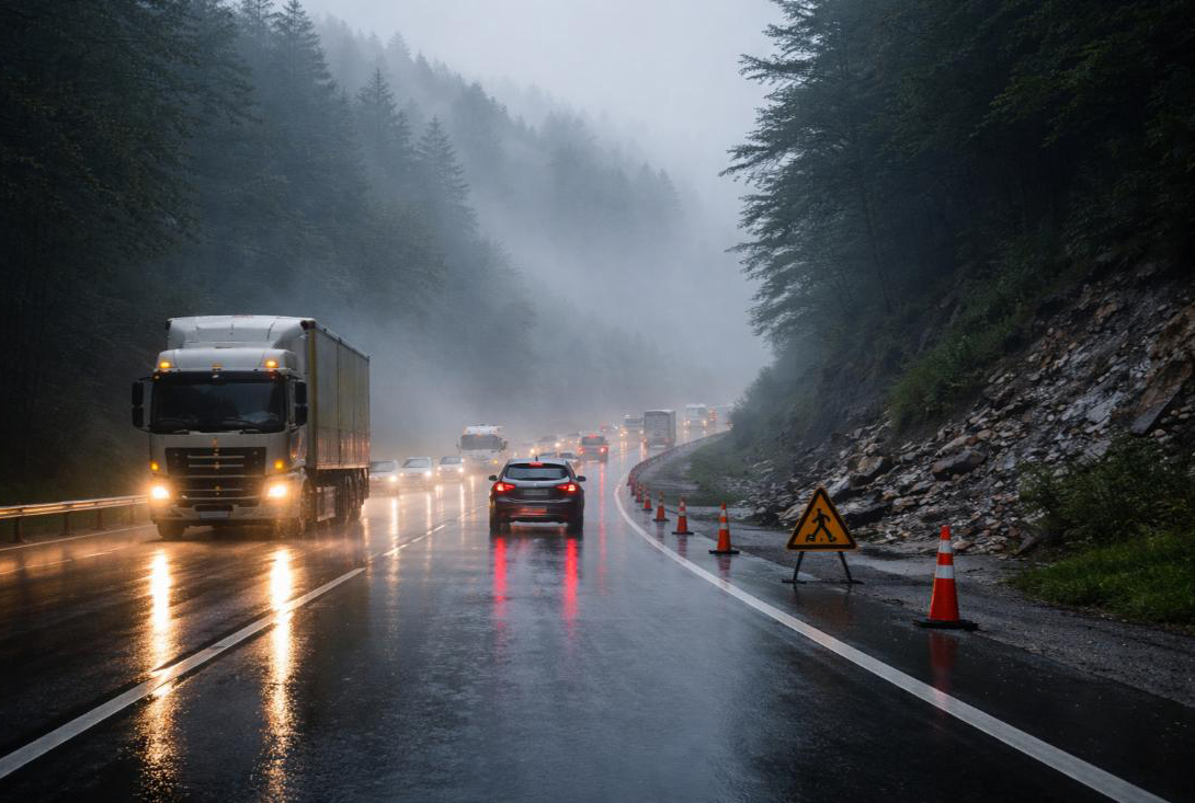 PUTEVI: Vlažni kolovozi, magla i brojna ograničenja na putevima