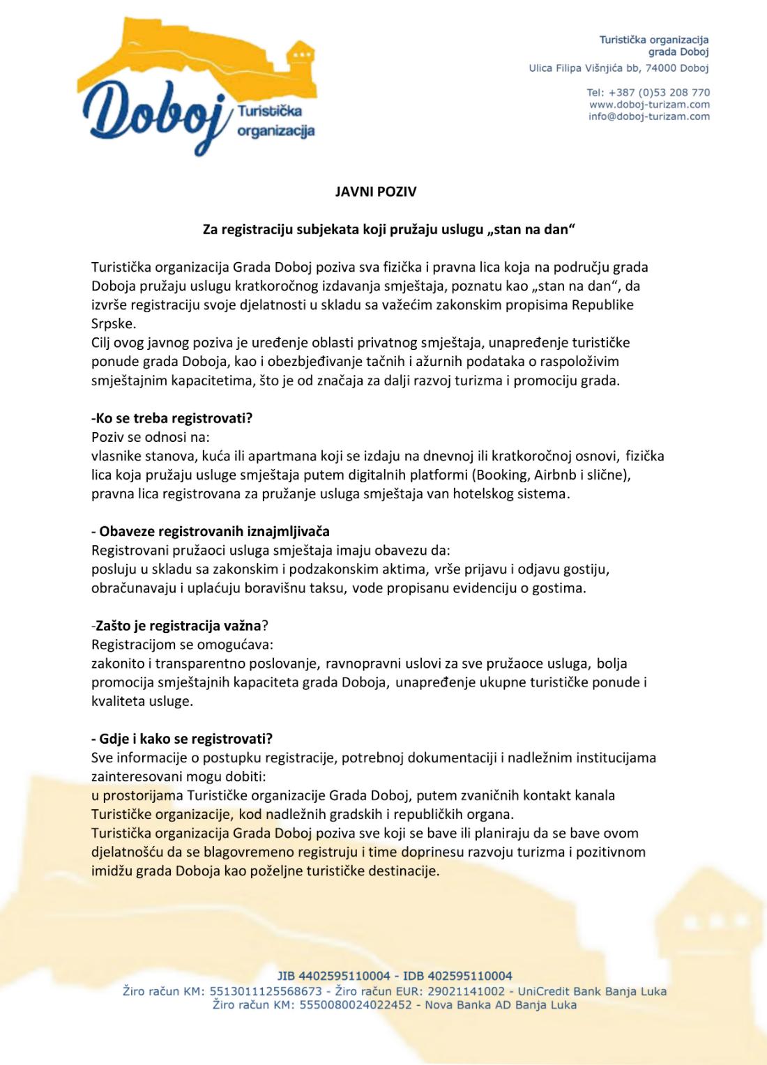 Javni poziv za stan na dan