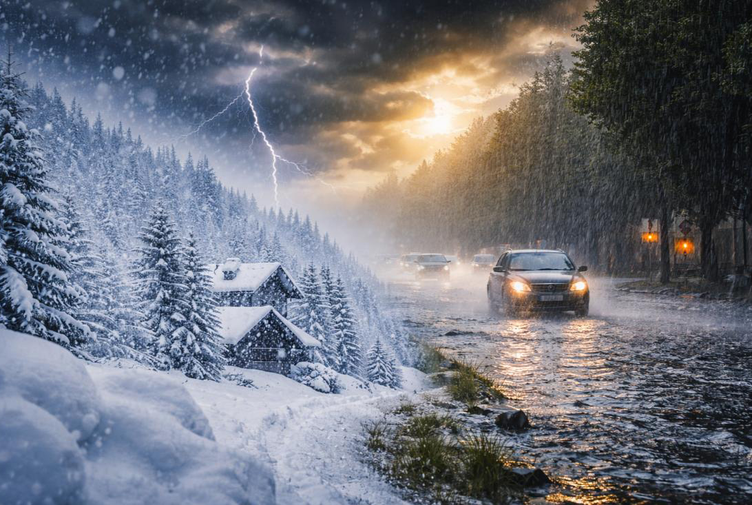 JAČE PADAVINE STIŽU ZA VIKEND: Kiša, susnježica i snijeg, na planinama i do 30 cm novog pokrivača