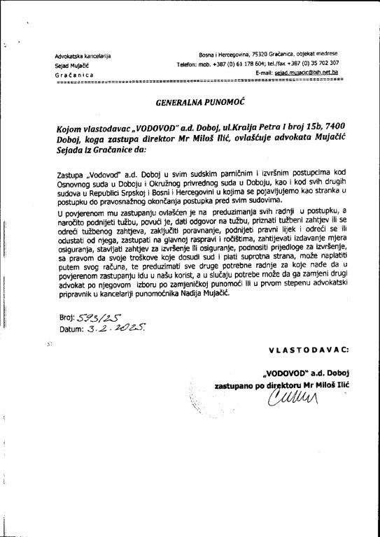 GENERALNA PUNOMOĆ za advokta Mujačića 030225