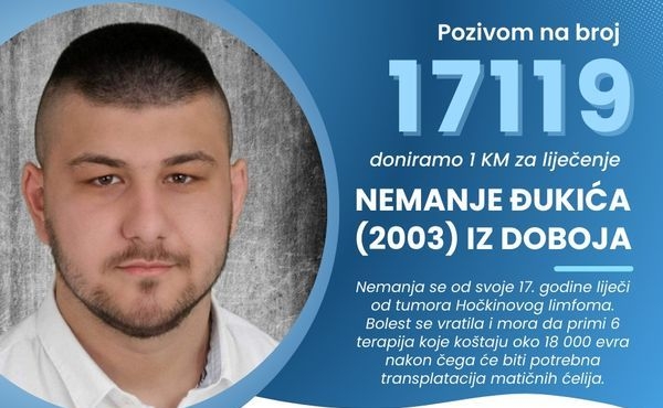 POZOVI 17119! Nemanja Đukić treba našu pomoć u borbi protiv Hočkinovog limfoma