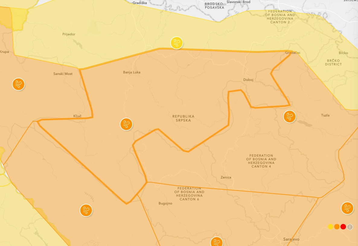 RHZ: Upozorenje na jak do olujni vjetar