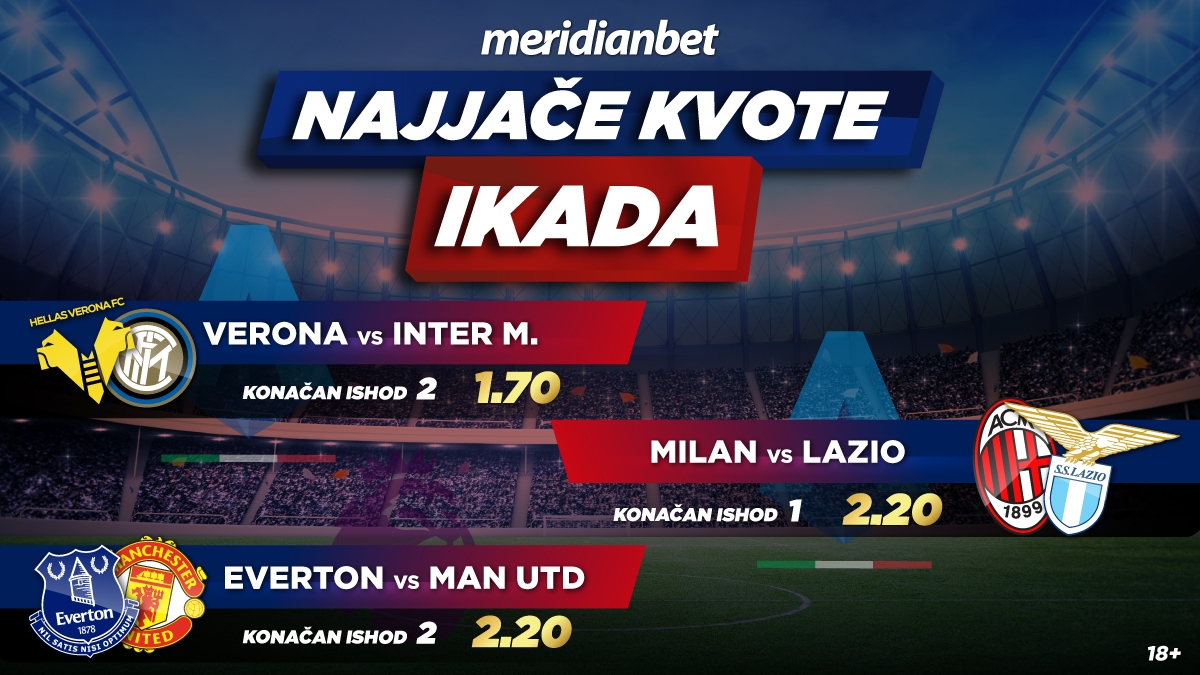 NAJVEĆE KVOTE NA PLANETI: Danas tipuj na Inter, Milan i Mančester Junajted