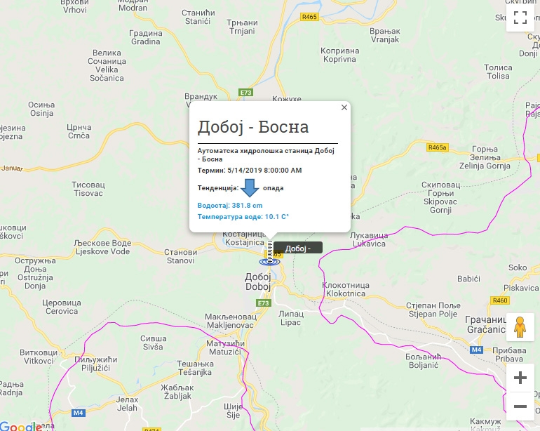 DOBOJ: Vodostaj rijeke Bosne u daljem opadanju, 381,8 centimetar
