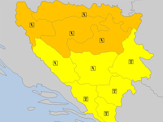 Narandžasti meteoalarm za prijedorsku i banjalučku regiju
