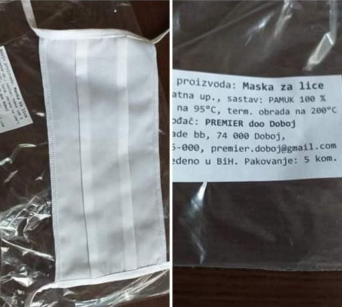DOBOJ: Funkcionerka Ujedinjene Srpske prodaje maske za 1,76 KM po komadu