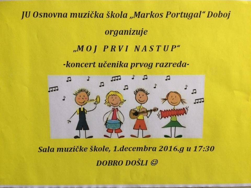 DOBOJ: Prvi koncert muzičkih osnovaca
