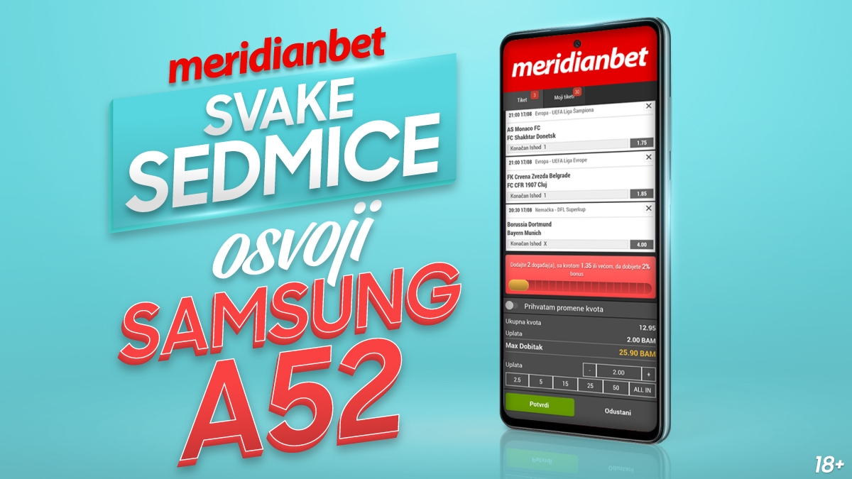 MERIDIAN POKLONI: SAMSUNG A52 I 20 KM ZA BESPLATNO KLAĐENJE!