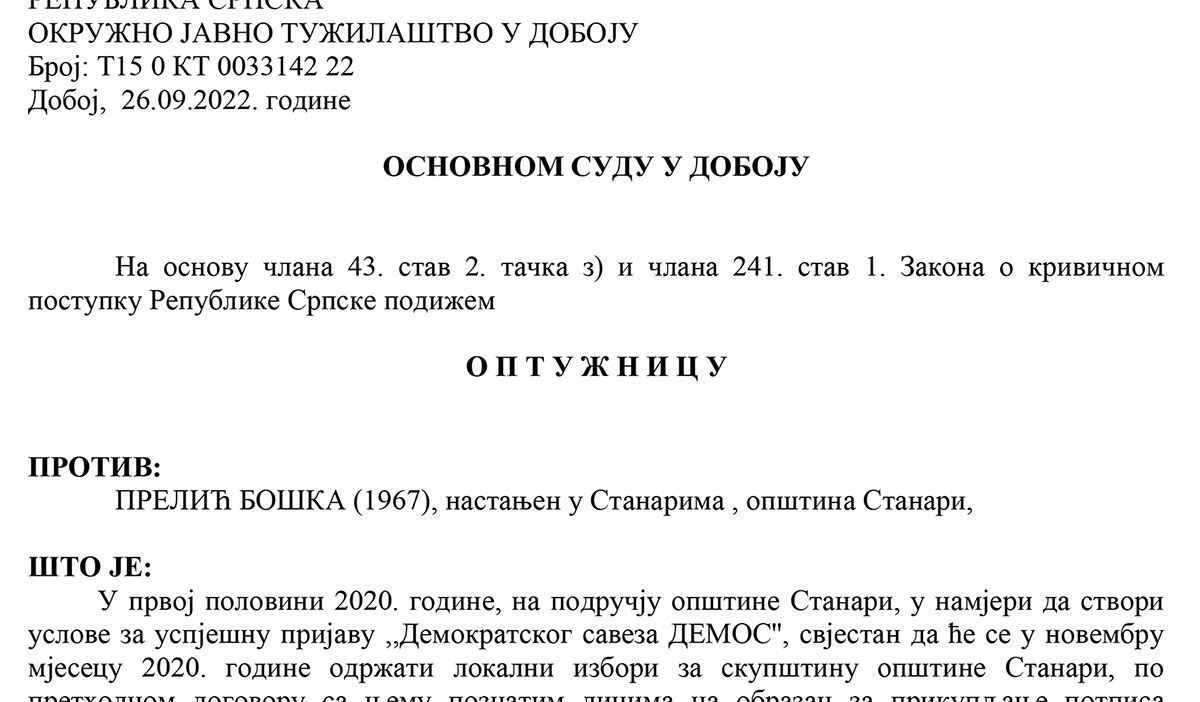 PONIŠTENI IZBORI 2020: Potvrđena optužnica protiv pet članova biračkog odbora zbog izborne prevare - Stanari