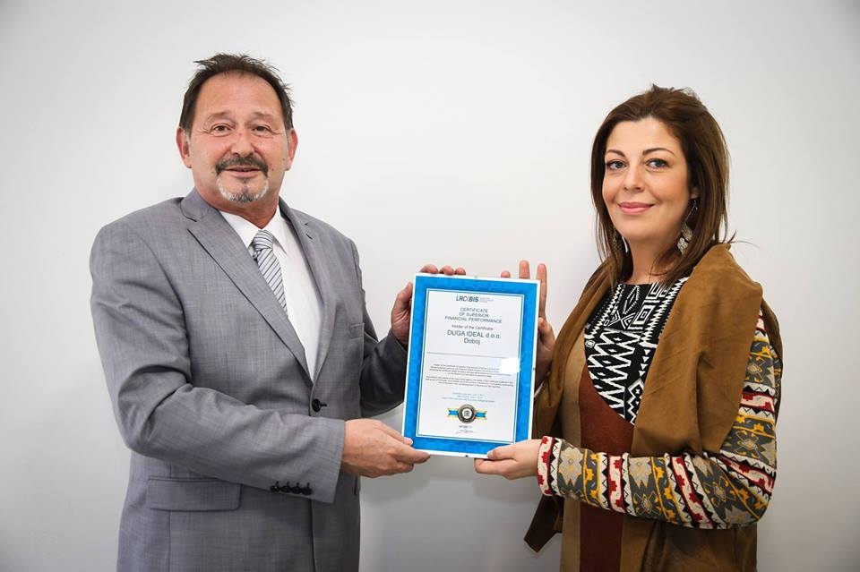 DUGA IDEAL – Dobitnik LRC certifikata bonitetne pouzdanosti