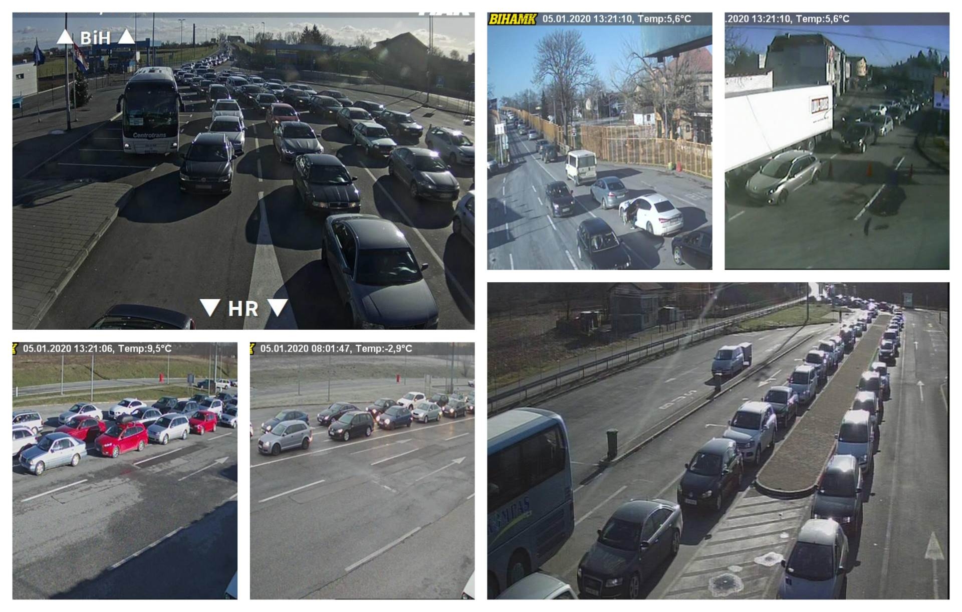 GRANIČNI PRELAZI Velika gužva na izlazu iz BiH, duge kolone automobila