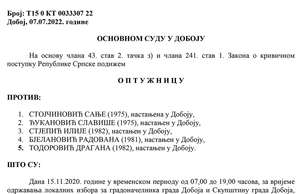 PONIŠTENI IZBORI 2020: Potvrđena optužnica protiv pet članova biračkog odbora zbog izborne prevare - Pijeskovi