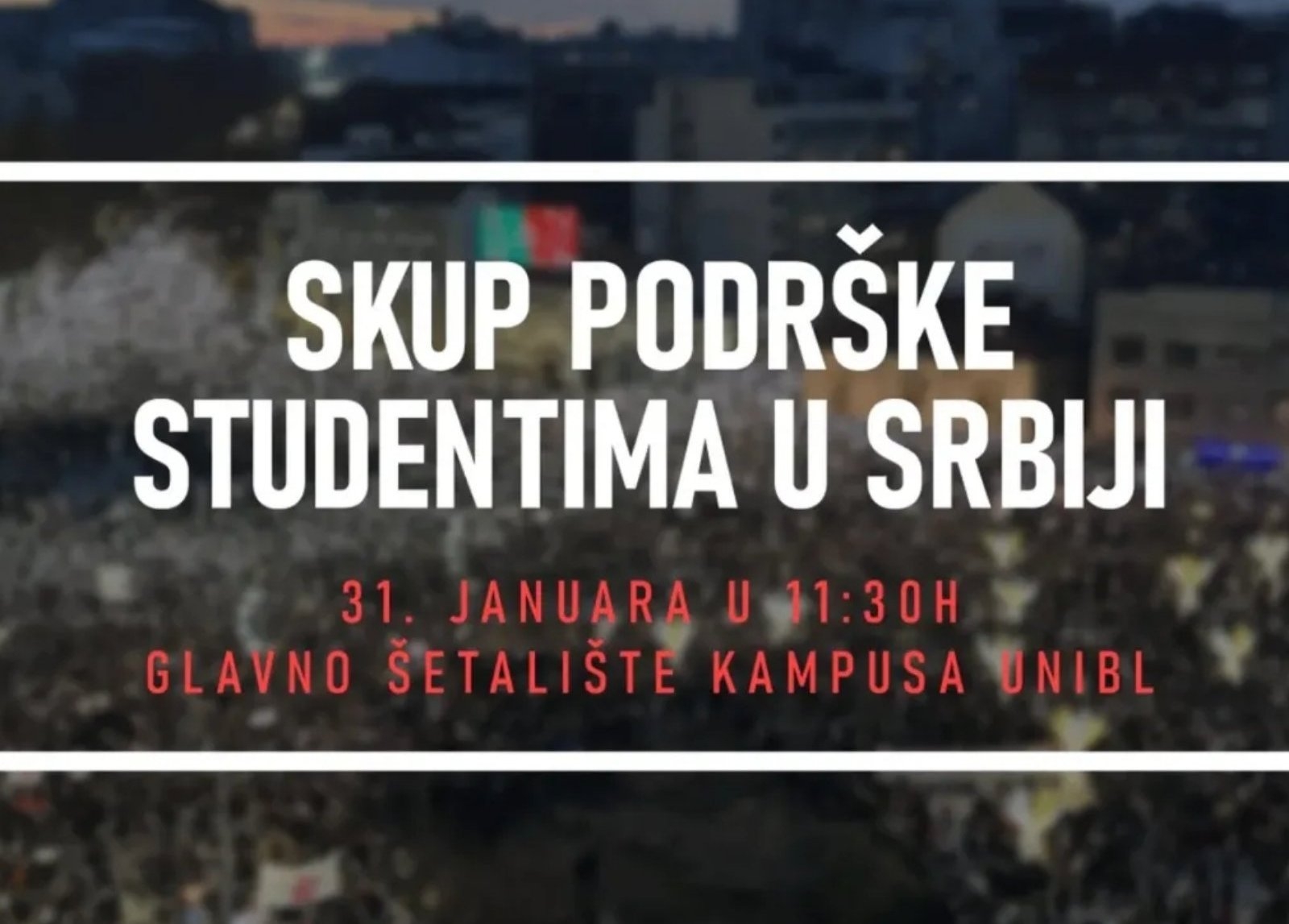 OTVORENO PISMO PODRŠKE STUDENATA UNIVERZITETA U BANJOJ LUCI STUDENTIMA U SRBIJI