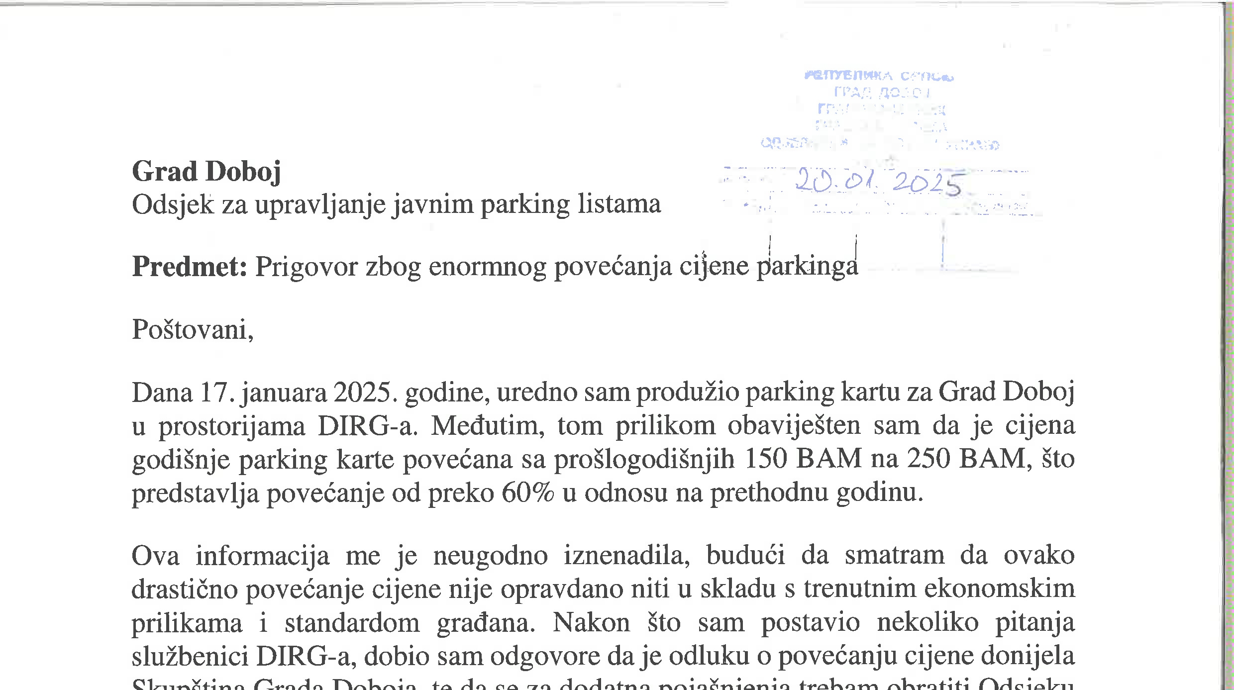DRASTIČNO POSKUPLJENJE PARKINGA U DOBOJU: Vlast povećava cijene, većina šuti, ali nisu svi kukavice! (FOTO)