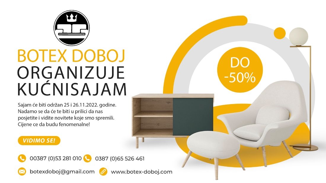 BOTEX DOBOJ NAJAVLJUJE: Otvaramo svoj KUĆNI SAJAM! Dobro došli!