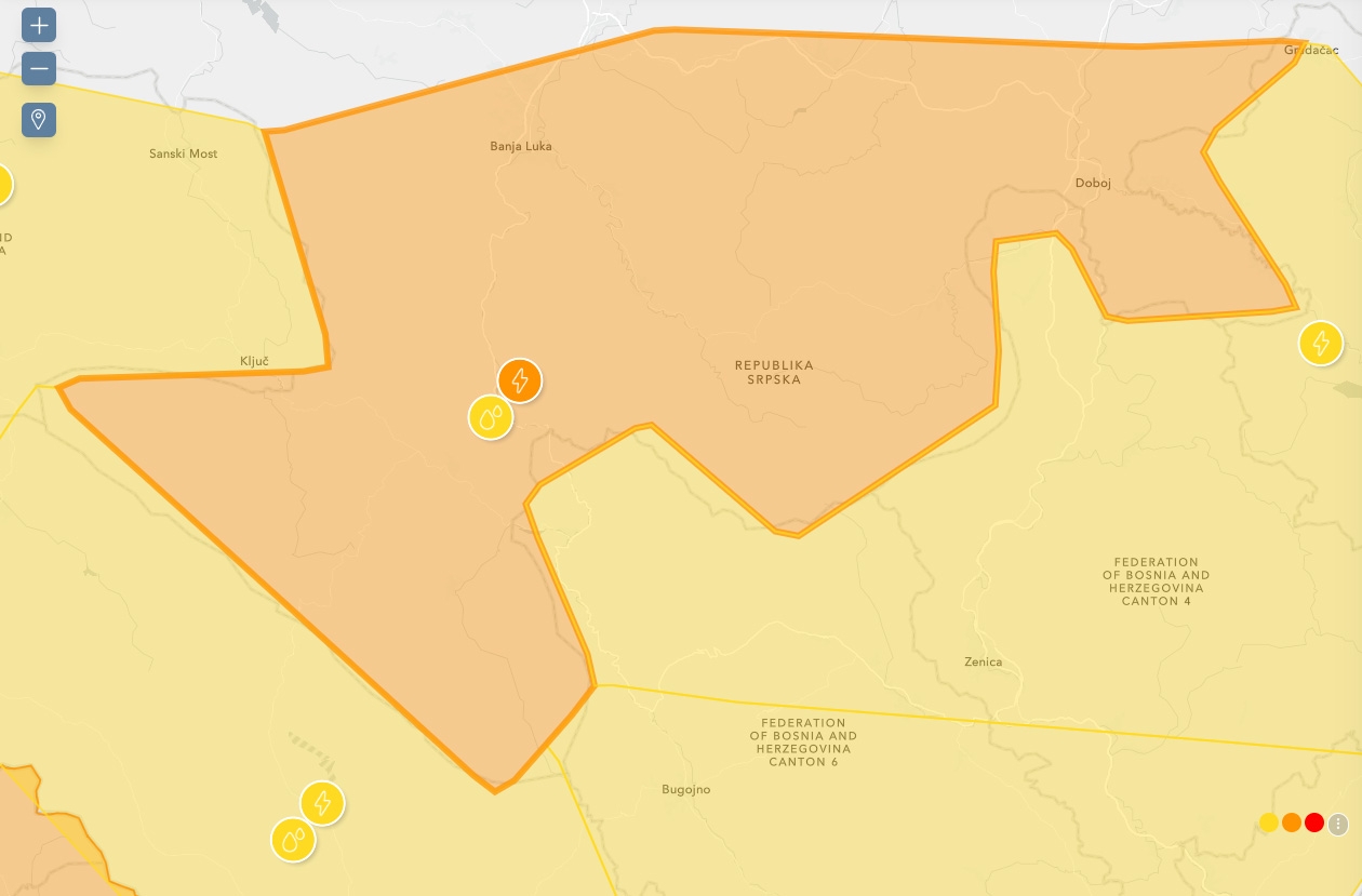 ŽESTOKE VREMENSKE NEPOGODE U NAJAVI – Narandžasti meteoalarm za Doboj