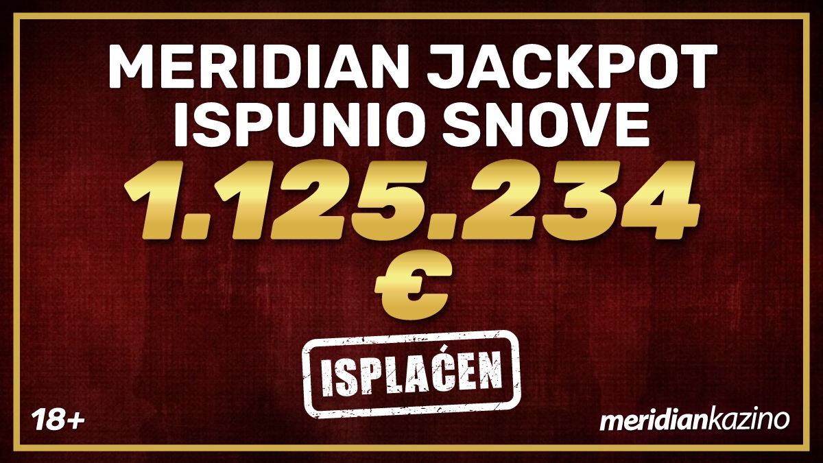 SENZACIONALNO! Meridian Online Kazino na online slot igri ISPLATIO 1.1 MILION EURA!