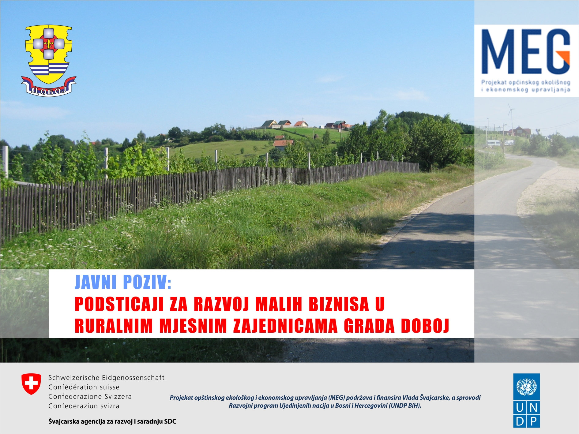 DOBOJ: Javni poziv za odsticaj razvoja malih biznisa u ruralnim mjesnim zajednicama