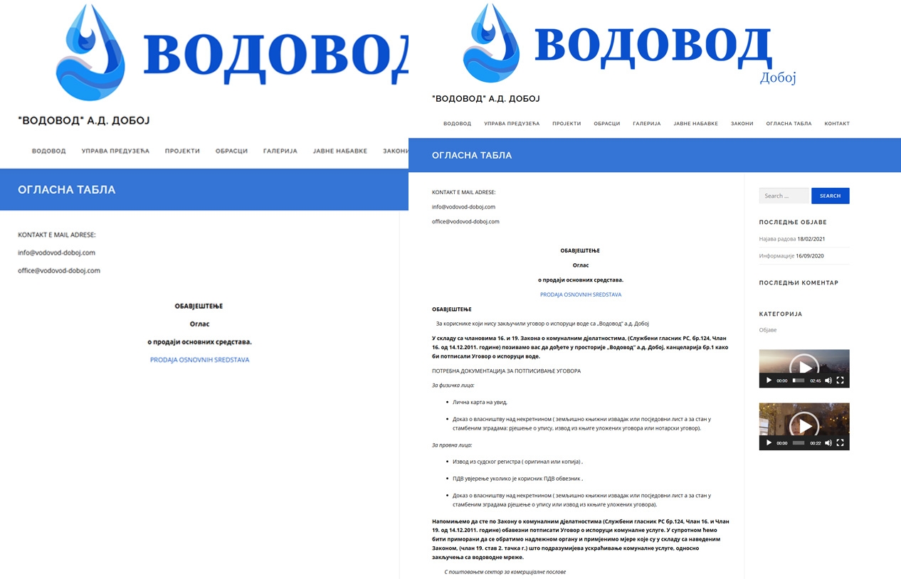 NESTAJU SAOPŠTENJA – Građani Doboja u konfuziji, uprava Vodovoda ćuti