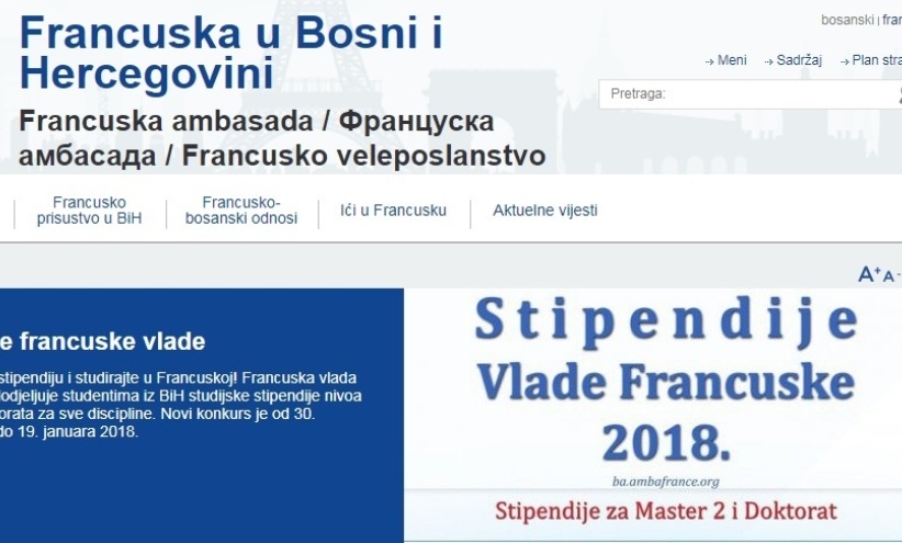 STUDIRANJE U FRANCUSKOJ: Otvoren konkurs za dodjelu stipendija