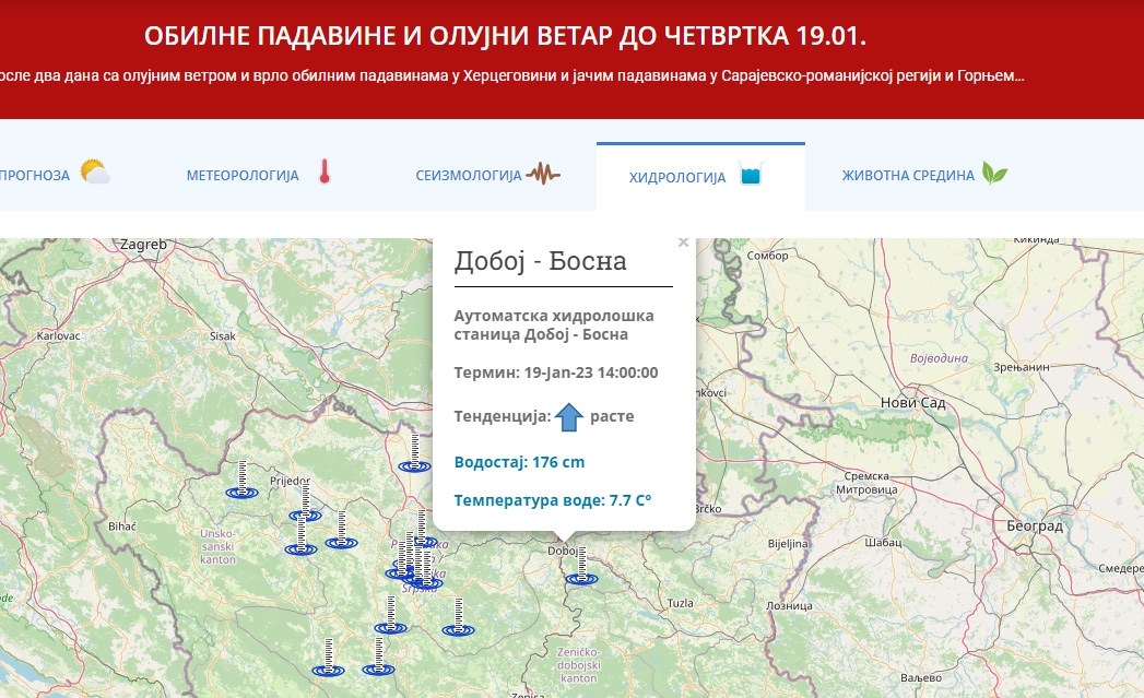 DOBOJ: Ponovo raste vodostaj Bosne