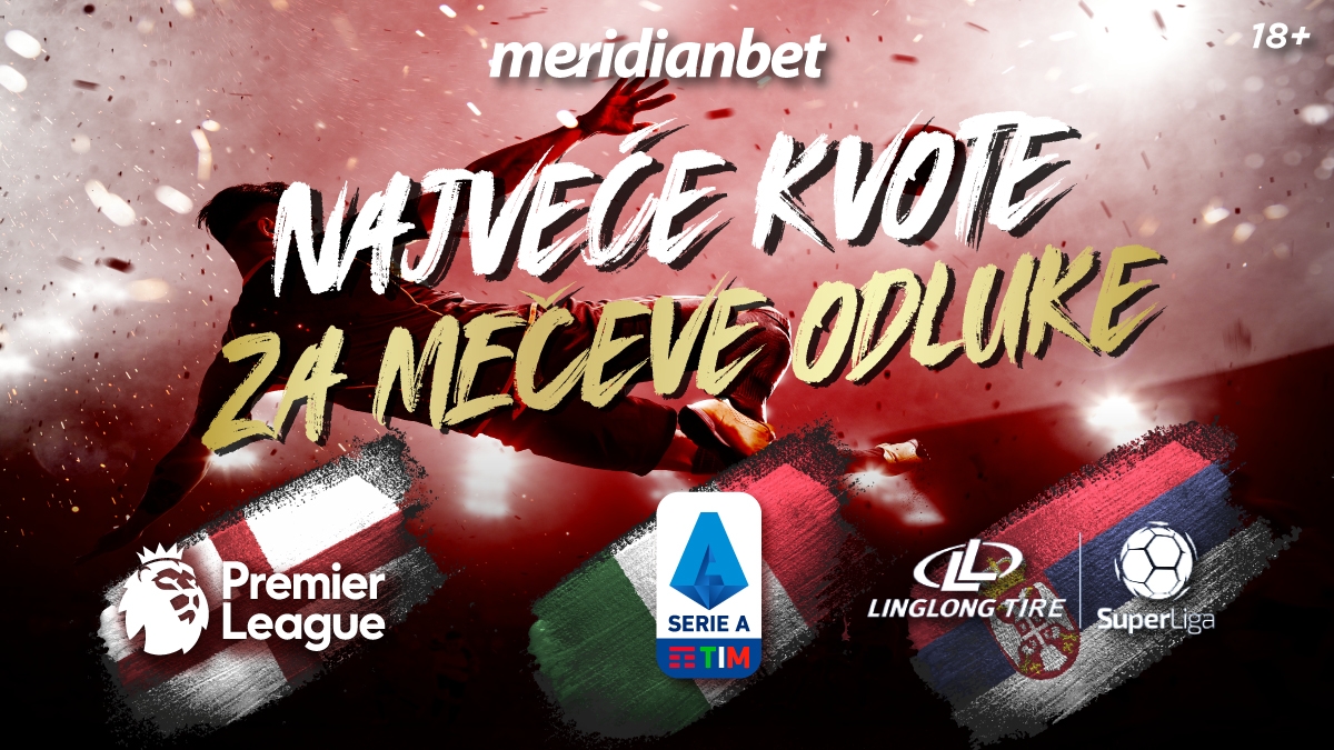 Meridian: NAJVEĆE KVOTE ZA DERBIJE! MAN.UTD 1.90, CHELSEA 1.90, JUVE 2.20, PARTIZAN 2.70!