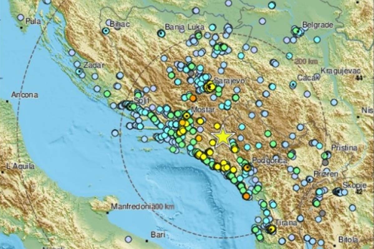 Serija zemljotresa uzdrmala BiH, Hrvatsku i Crnu Goru
