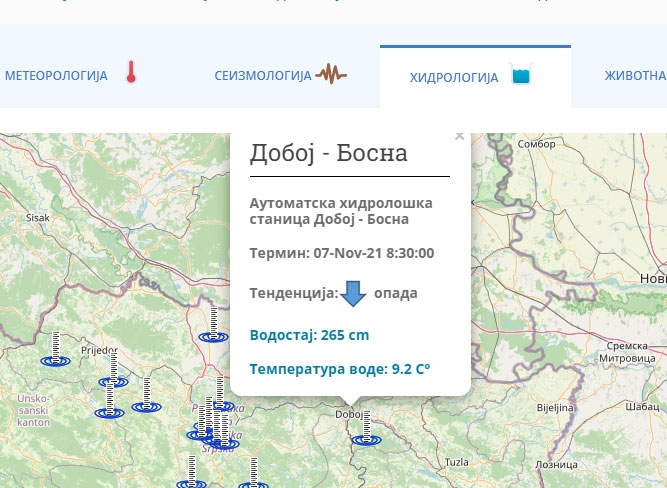 DOBOJ: Opada vodostaj Bosne, trenutno je na koti od 265 centimetara
