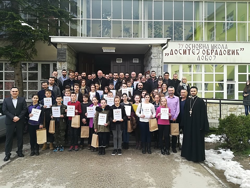 DOBOJ: Eparhijsko takmičenje iz pravoslavne vjeronauke u JO OŠ "Dositej Obradović"