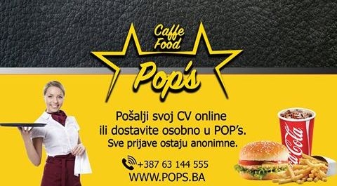 OGLAS ZA POSAO: Potreban konobar/ica za rad u POP’S Caffe food