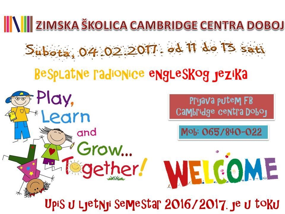 CAMBRIDGE CENTAR DOBOJ - Upis u ljetni semestar 2016/2017. godine je u toku!