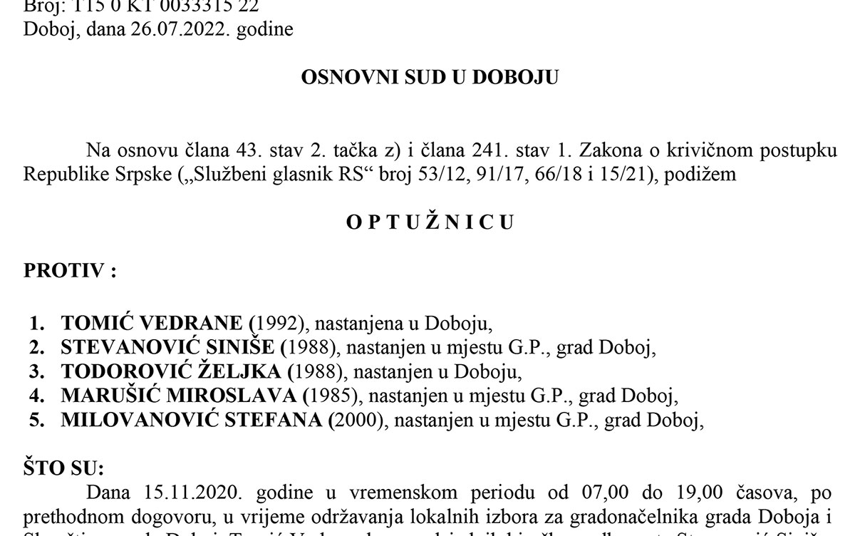 PONIŠTENI IZBORI 2020: Potvrđena optužnica protiv pet članova biračkog odbora zbog izborne prevare - Paklenica Gornja
