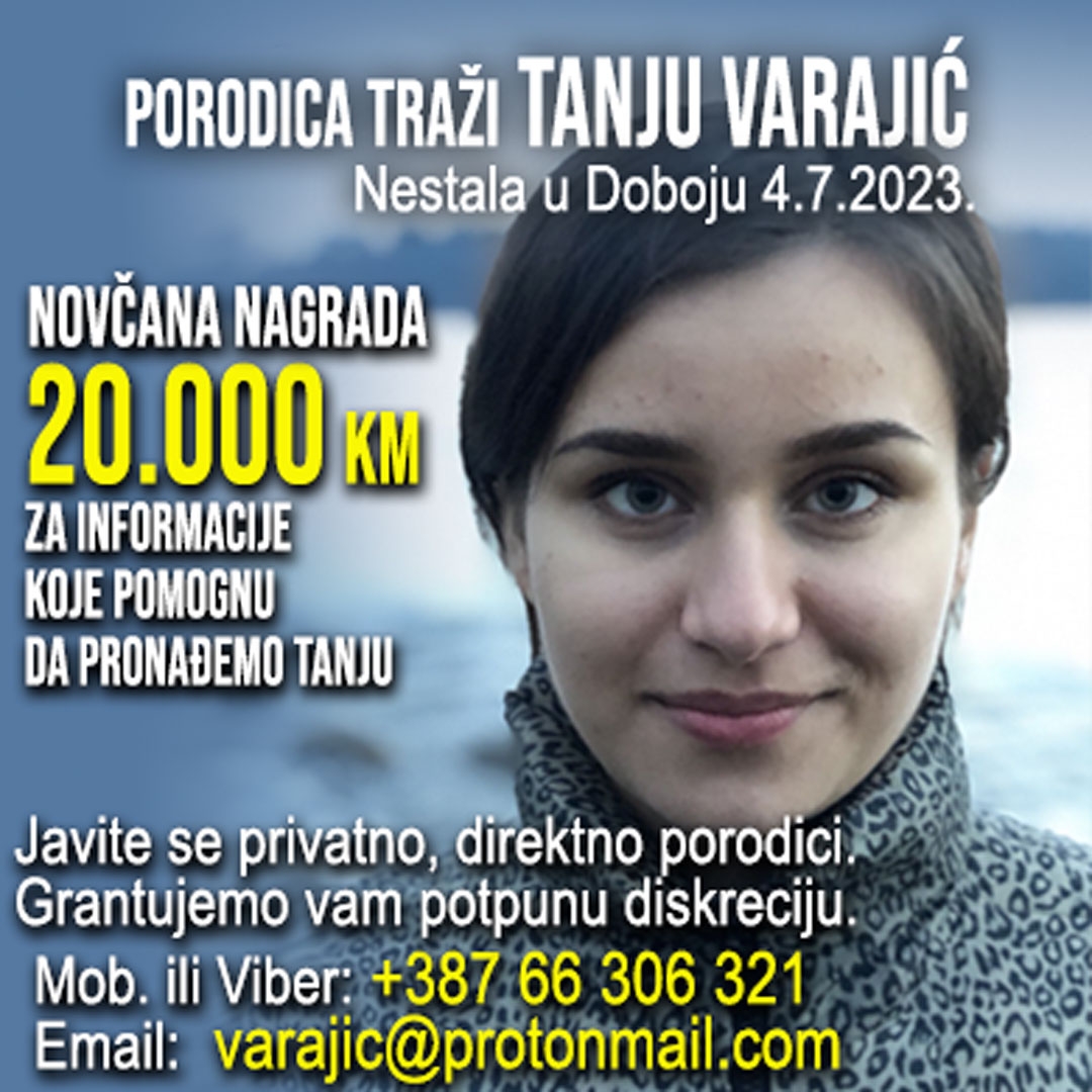 PORODICA 9 MJESECI TRAGA ZA TANJOM: Nude 20.000 KM za informacije gdje se djevojka nalazi