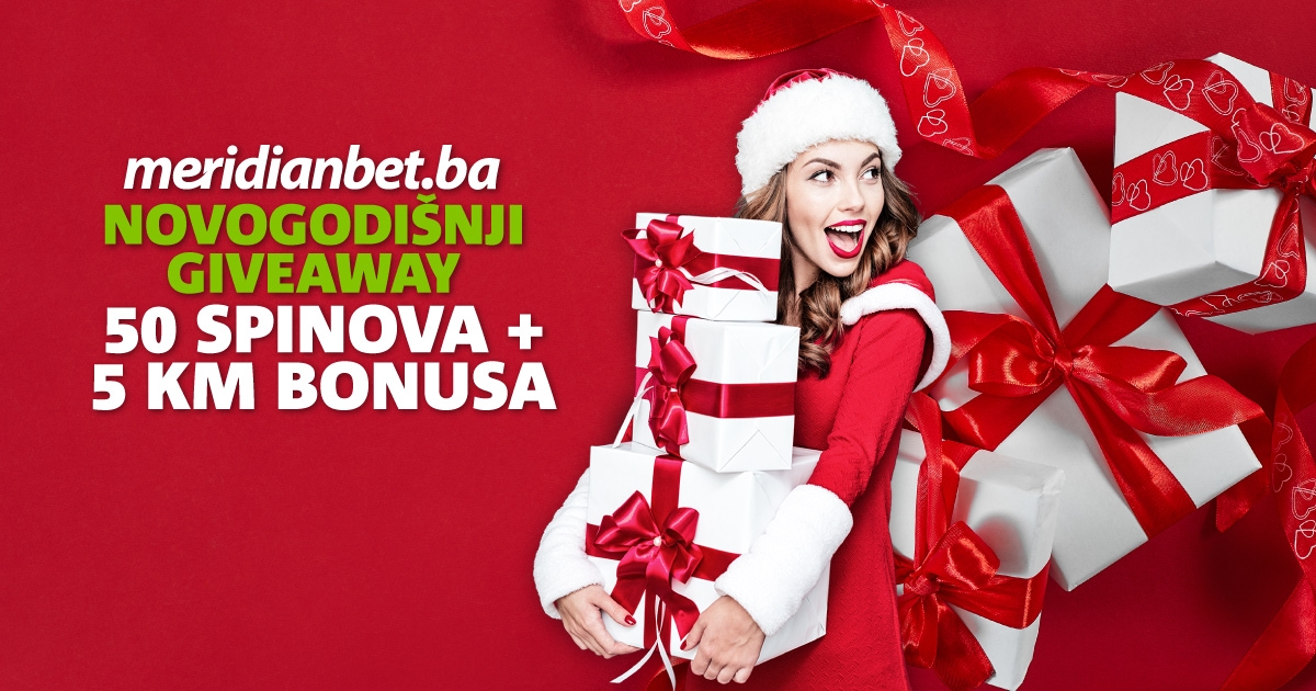 NOVOGODIŠNJI POKLONI: Meridian časti sa 50 spinova i 5 KM bonusa