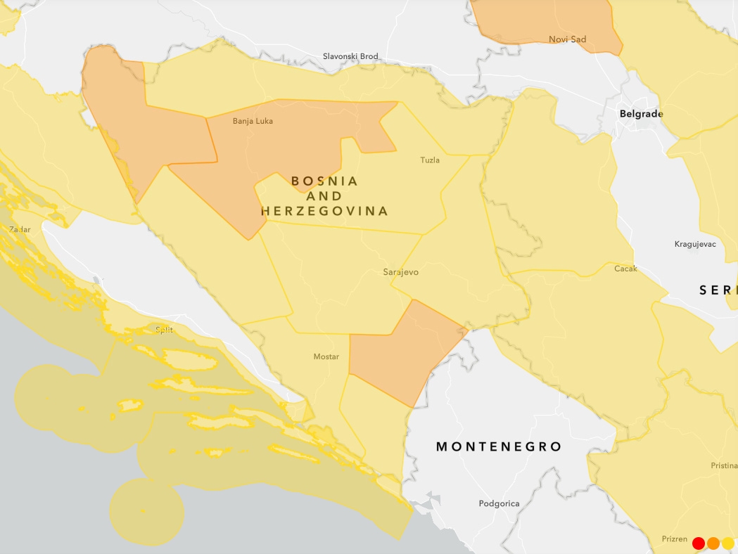METEOALARM: Narandžasto upozorenje zbog jakih do olujnih udara juga