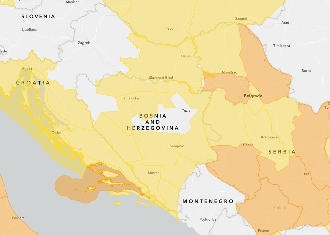 METEOALARM: Žuta upozorenja zbog vjetra i kiše