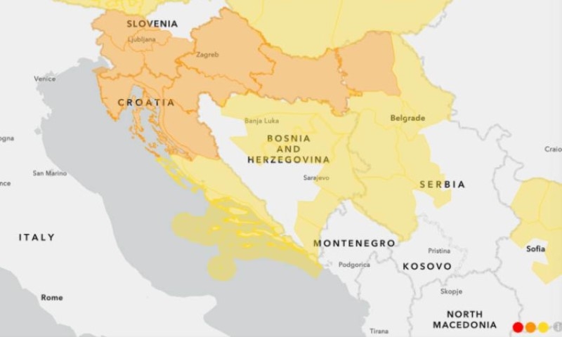 ŽUTO UPOZORENJE ZA VJETAR: Regioni Banja Luka i Doboj