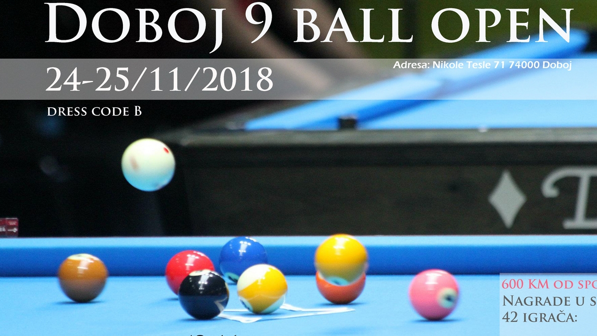 DOBOJSKI INFO NAJAVLJUJE: Međunarodni turnir u bilijaru "Doboj 9 ball Open 2018"