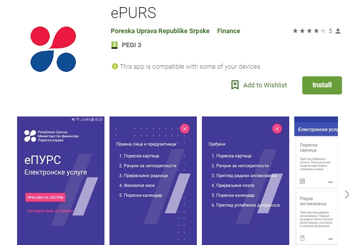 DOBOJSKI INFO PREDSTAVLJA: Poreska uprava Republike Srpske pustila u rad Android mobilnu ePURS aplikaciju