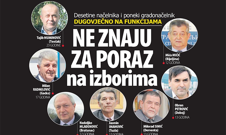 Desetine načelnika i poneki gradonačelnik dugovječno na funkcijama