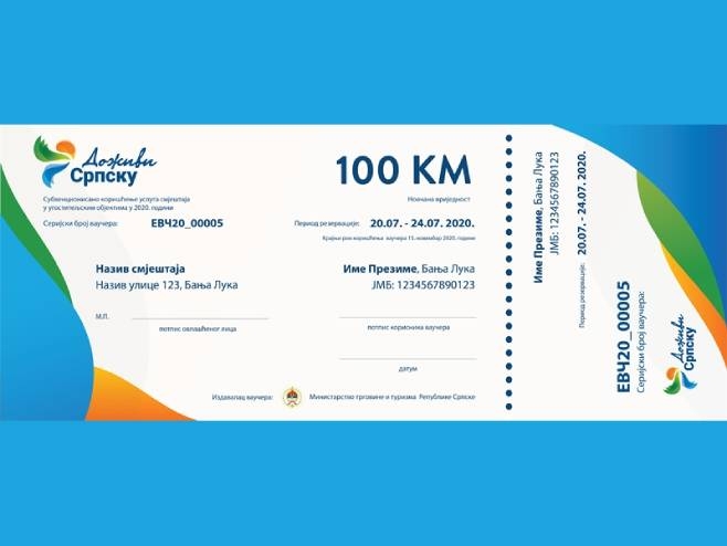 Vlada Srpske utvrdila postupak dodjele turističkih vaučera