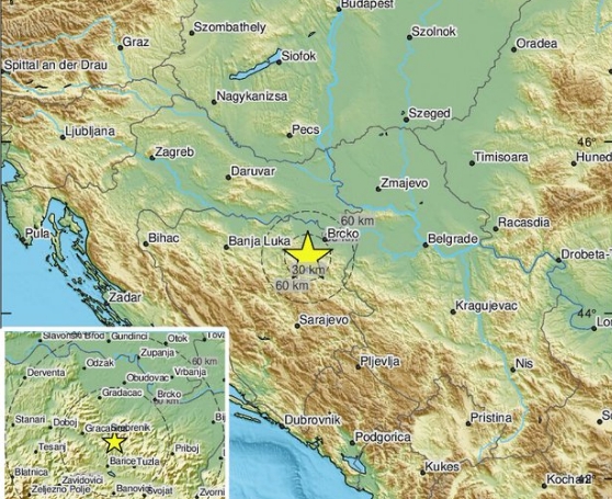 ZEMLJOTRES U BiH Epicentar potresa jačine 4,1 stepen kod Tuzle