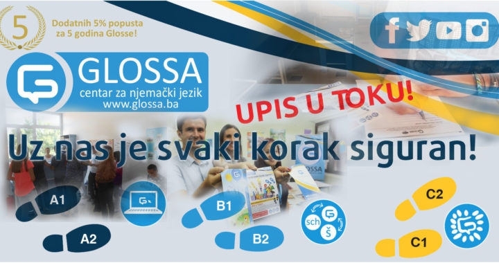 DOBOJ: Dodatnih 5% popusta za 5 godina Glosse – Upis u toku!