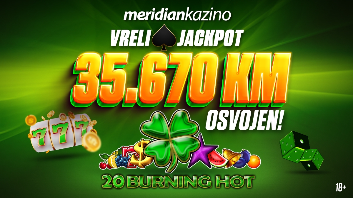 Meridian kazino: Vrtoglavih 35.670 KM odlazi igraču iz Gračanice