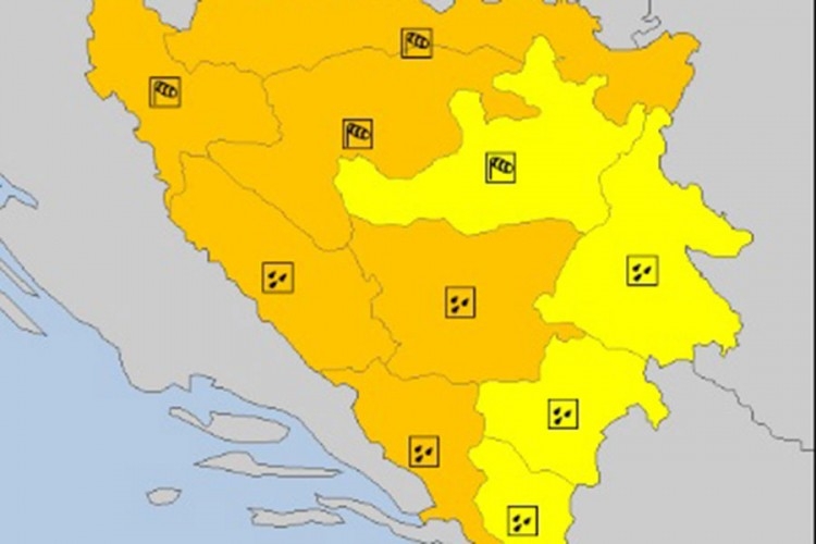 METEOALARM UPOZORENJE: BiH u "narandžastom" zbog najavljenog nevremena