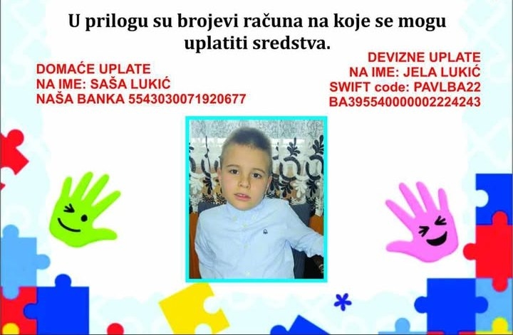 APEL ZA POMOĆ: Mali Goran iz Doboja treba našu pomoć za liječenje u Turskoj