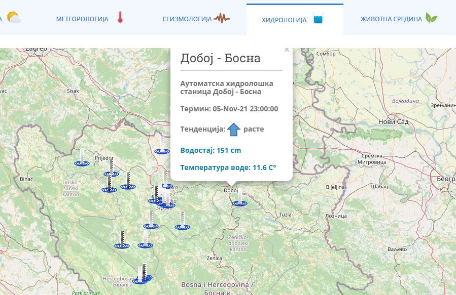DOBOJ: Vodostaj Bosne u 22 časa 151 centimetar